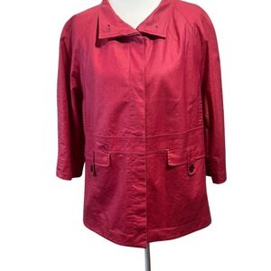 Jones New York Collection Button Down Jacket  Small Red Collared Women's